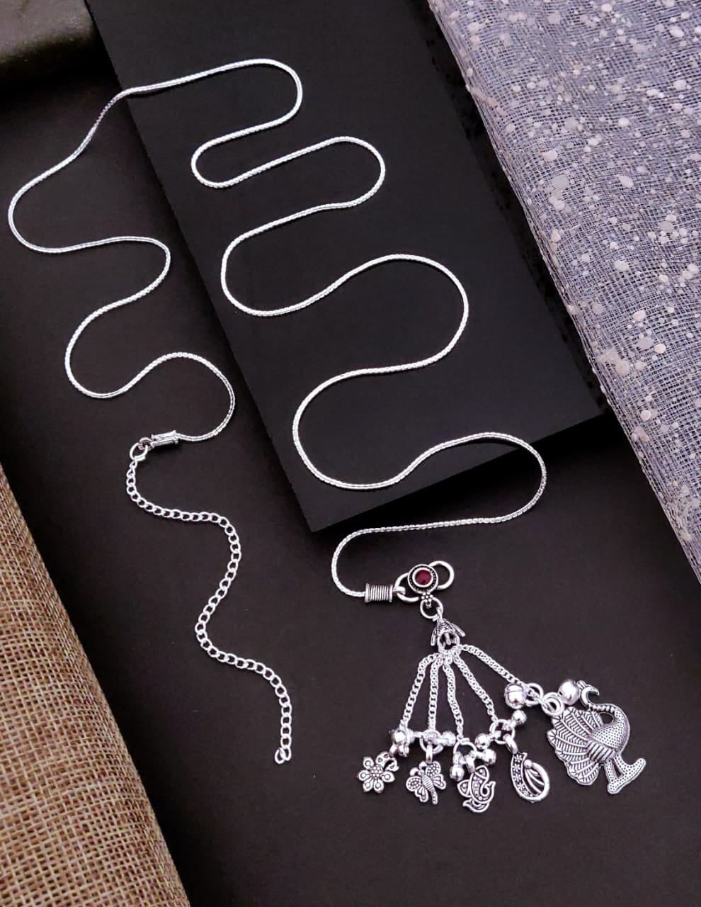 Traditional Kanduri Silver Charm Necklace
